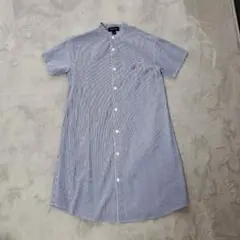 キッズ　NAUTICA ストライプ 半袖ワンピース M