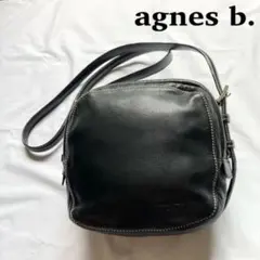 【高級感】希少 アニエスベー ショルダーバッグ ブラック レザー ロゴ付き