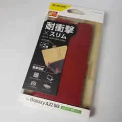 Galaxy A22 5G 手帳型ケース レッド 0302