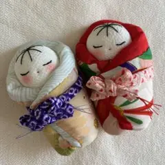 おくるみ赤ちゃん　吊るし飾り　つるし雛　つるし飾り　古布　ちりめん細工　和雑貨