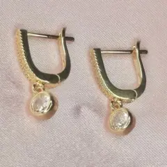 S629 フープピアス ゴールド ジルコニア CZダイア ジュエリー 綺麗 人気