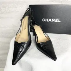 CHANEL シャネル ヒール ミュール ココマーク レザー 本革 ブラック