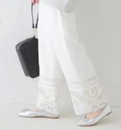 SLOBE IENAレースパッチワークパンツ
