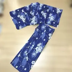 セパレート浴衣　ネイビー　上品　レディース　S M キッズ160