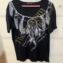 Clash Ahead VネックTシャツ LL 黒