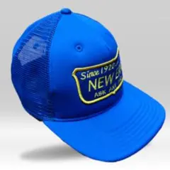 NEW ERA メッシュバックキャップ 青　ブルー　ワッペン