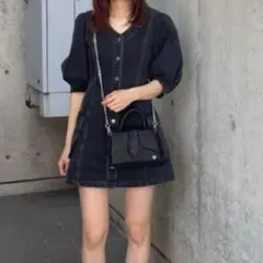 SLY ダークグレー デニムワンピース