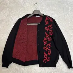 希少デザイン✨イヴサンローラン ニット ノーカラー 黒 ヴィンテージ Mサイズ