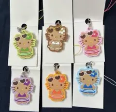 日焼けキティ　ラバーストラップ 全６種　コンプリート