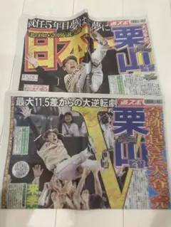 北海道日本ハムファイターズ　日本一　パリーグ優勝　2016 大谷翔平　新聞