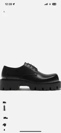 ZARA ブラックレザー厚底レースアップシューズ