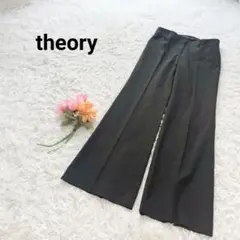 セオリー【0】スラックス　ワイドパンツ　ポケット　ストレッチ　ファスナー　無地