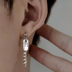 【送料無料】メンズ アクセサリー シルバー チェーン ピアス 男女 ピアス 両耳