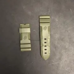 パネライ☆純正カウッチューベルト☆ホワイト☆24/22mm☆極美品おまけ付き パネライ 腕時計パーツ 純正 ルミノール用 ラバーバンド ラバー
