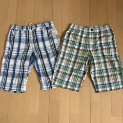 チェック柄ハーフパンツ 2枚セット　150