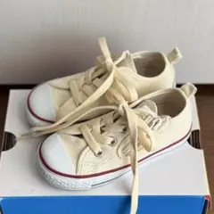 【コンバース 】 オールスター 16cm ホワイト 生成り ファスナー