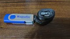 USBメモリ 青/銀 ストラップ付き