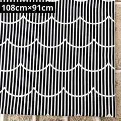 オックス生地 ストライプウェーブ ブラック 108cm×91cm