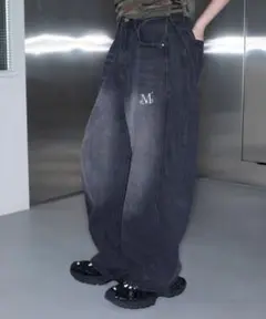 MUCENT Penta Side Pintuck Denim Pants M