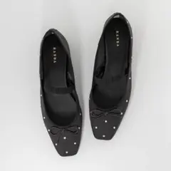 RANDA ランダ ビジューシアーフラットパンプス