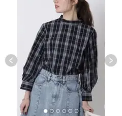 ドレスキップ❤︎袖口ボタンが可愛いチェックトップス⭐︎超美品！