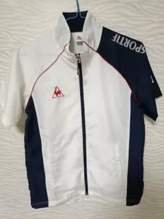 Le Coq Sportif 半袖ジャージ ホワイト/ネイビー Lサイズ