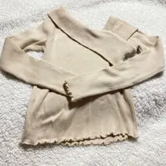 Par Avion アシメネックリブニット