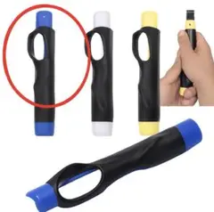 ゴルフ グリップ補正器 右手用 スイング練習 握り方矯正 軽量プラスチック製　青