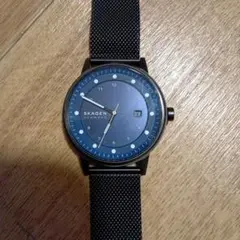 SKAGEN ブルー アナログ時計 メッシュバンド