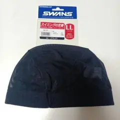 一時間着用の美品⭐水泳用 メッシュキャップ LLサイズ 黒