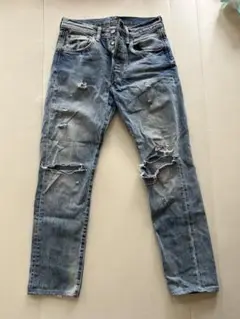 ダメージ加工 ライトブルーデニム