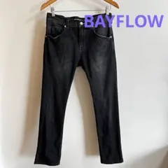 BAYFLOW (ベイフロー) 裾上げ済み メンズ ブラックスキニーデニム 加工