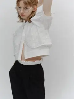 Hiand Vest docking blouse ホワイト