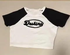 Destiny クロップドTシャツ ホワイト/ブラック