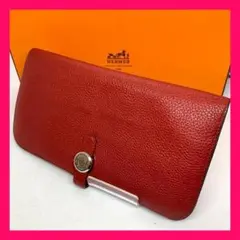 HERMES エルメス ドゴン ロング トゴ 長財布 T刻印 赤