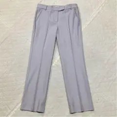 アニオナ ストレッチウールセンタープリーツパンツスラックス★淡いパープルグレー