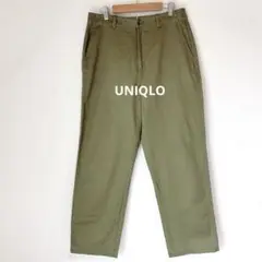 UNIQLO/ハイウエスト チノパン/ワイドパンツ/カジュアル/緑/3495