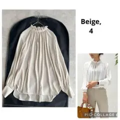【極美品】Beige, ベイジ フリルネック 2WAY ブラウス ベージュ 2