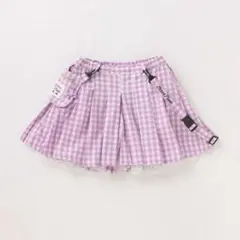 最終価格☆メゾピアノ☆ギンガムチェック柄ポシェットた付きキュロット130