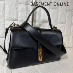 【未使用級】basement online 2wayシンプルバッグ レザー