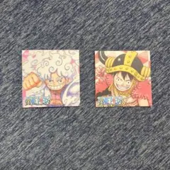 ナツコミ　ツインステッカー　ルフィ＆ニカ2枚セット