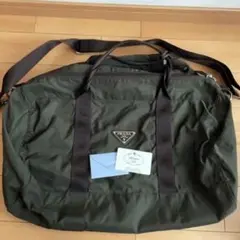 PRADA プラダ ナイロン ボストンバッグ ダークブラウン 2way カード有