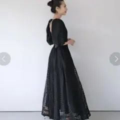 新品未使用✨AKTE レースオープンバックフレアロングワンピース ブラック