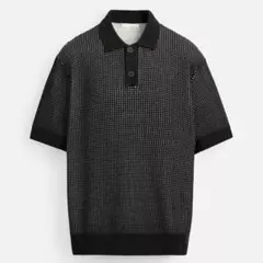 ZARA テクスチャー ニット ポロシャツ