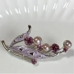 オパールとピンク石のブローチ