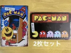 pacman パックマン　ブリキ看板　アメリカン雑貨　インテリア　2枚セット♪