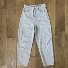 【150/155】H&M テーパードデニム　グレー