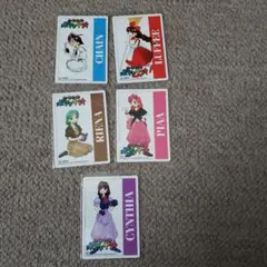 どきどきポャッチヤのトレーディングカード5枚ほか