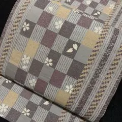 4-75 美品!高級袋帯 人気帯 六通 市松模様