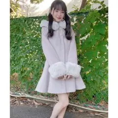 ロジータ バックリボンフーディーコート ピンク